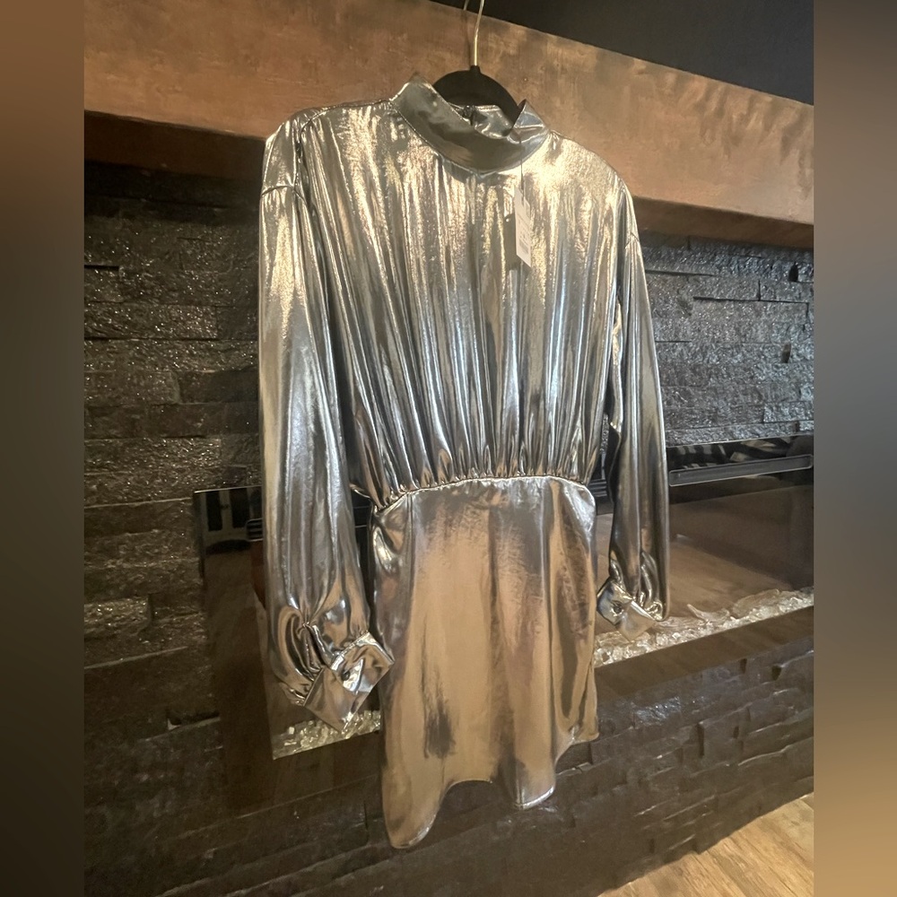 Zara size Medium metallic dress. NWT!